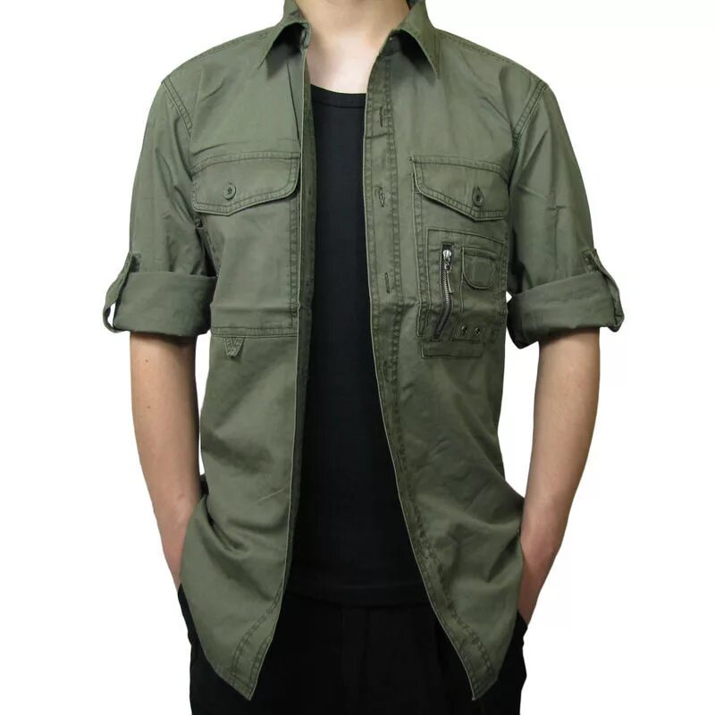 рубашка с карманами мужская.