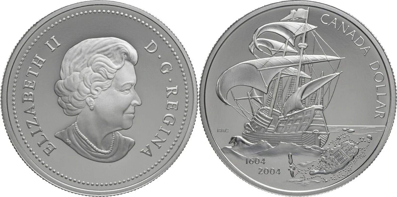 Монета памятная Elizabeth II nive one Dollar. B2 first