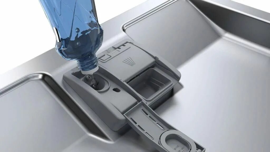 Залить посудомоечную. Посудомоечная машина bosch ополаскиватель. куда заливать ополаскиватель в посудомоечную машину bosch. отсек для ополаскивателя в посудомоечной машине bosch. посудомоечная машина бош куда заливать ополаскиватель.