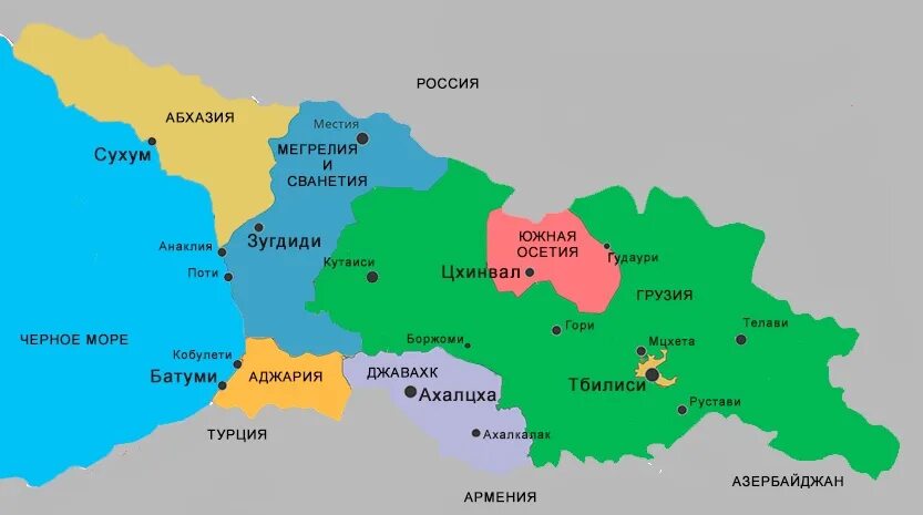 Где находится абхазия в какой стране. Аджария на карте Грузии. Грузия Абхазия Аджария на карте. Политическая карта Грузии.