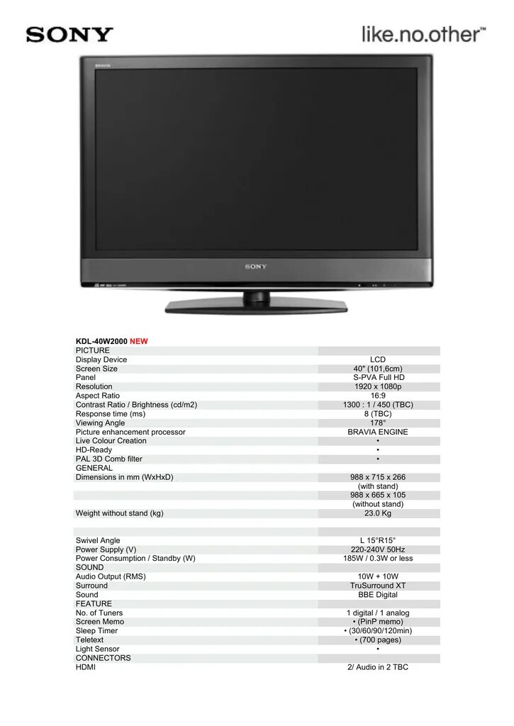 Телевизоры характеристики описание. Телевизор сони бравиа КДЛ 40. Телевизор сони бравиа 26 дюймов. Sony Bravia KDL-40w2000, "HDMI". Sony Bravia KDL-40w2000.