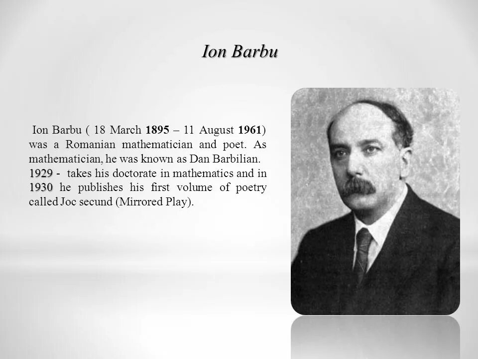 Barbu. Ion Hadîrcă poet.