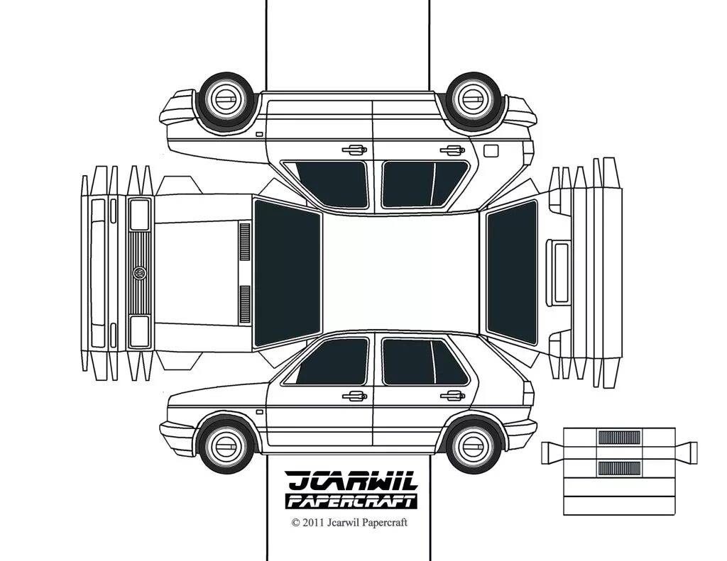 Автомобили для склеивания. JCARWIL Papercraft Ford. Volkswagen Golf 2 развертка. JCARWIL Papercraft фургон. Papercraft VW Golf.