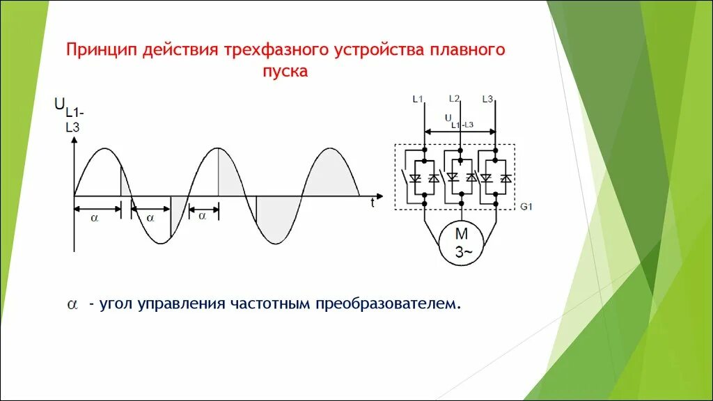 Принцип работы пуска. Схема упп для асинхронного двигателя. устройство и принцип работы устройства плавного пуска. схема мягкого пуска трёхфазного электродвигателя. принцип действия плавного пуска.