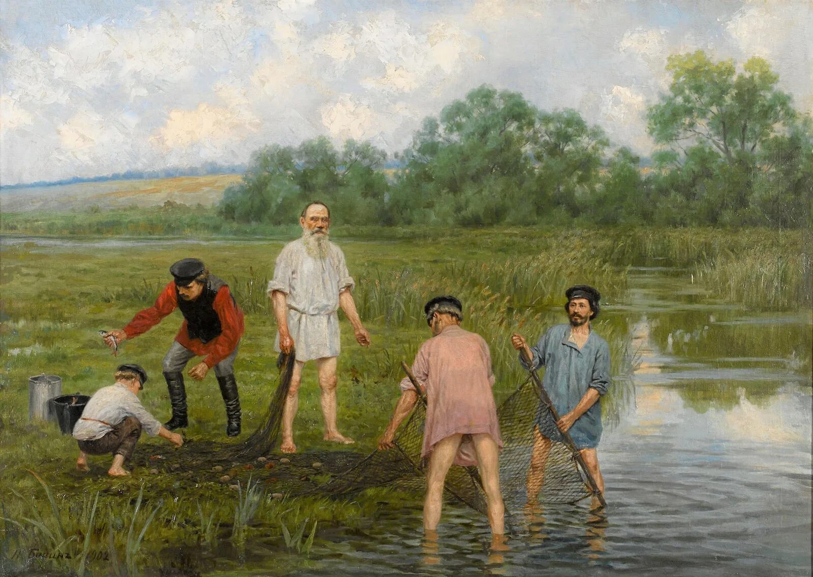 Наркиз Бунин «Рыбная ловля», 1903 год. Рыбная ловля Бунин картина. Наркиз Бунин Рыбная ловля. Наркиз Бунин художник.