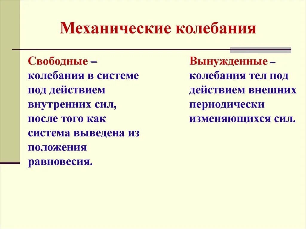 Какие колебания свободные какие вынужденные. Свободные механические колебания. Свободные и вынужденные механические колебания. Вынужденные механические колебания. Механические колебания свободные колебания.