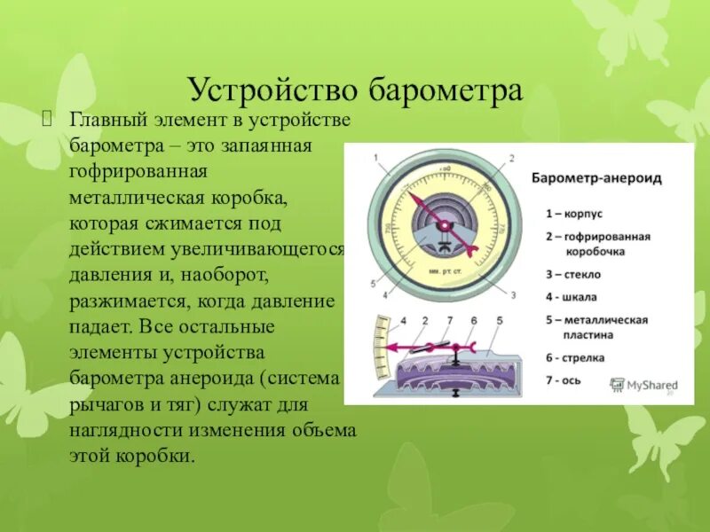 Как работает барометр анероид кратко 7 класс. Презентация о барометре анероиде. барометр-анероид физика 7 класс. барометр анероид проект. презентация по теме барометр-анероид 7 класс.