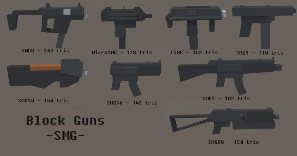 Gun block. Block Gun. 2d lowpoly Gun Pack. Plans of the Micro SMG.