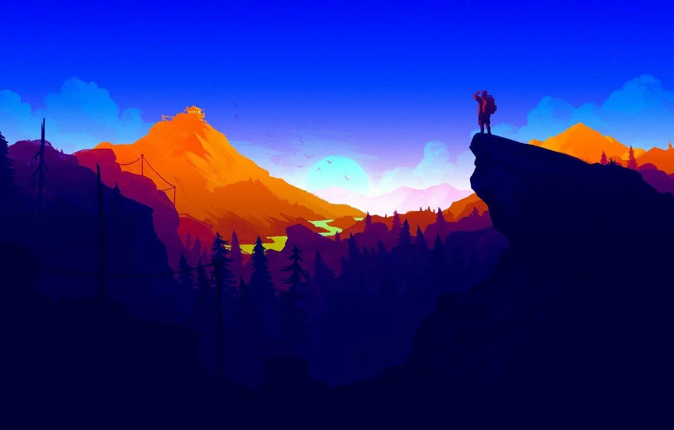 Задний фон и передний фон. Фон firewatch 4k. firewatch башня 2k. firewatch юджин. firewatch фон 4к.