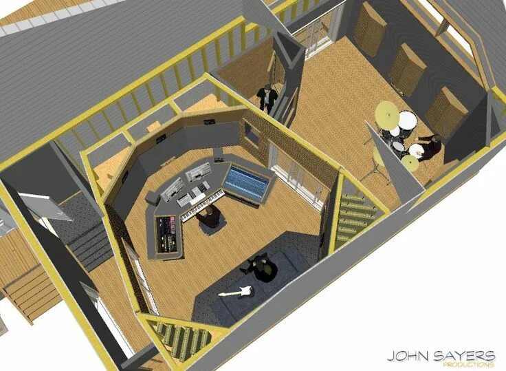 Проект студии звукозаписи с чертежами Studios Under Construction Recording studio design, Studio layout, Studio build