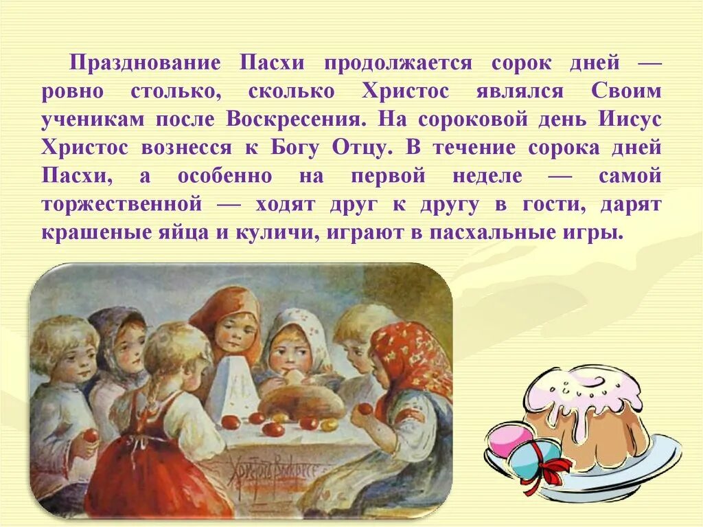 Сообщение о пасхе 4 класс