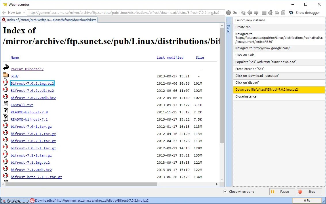 Web recorder. Macro recorder. visualcron.