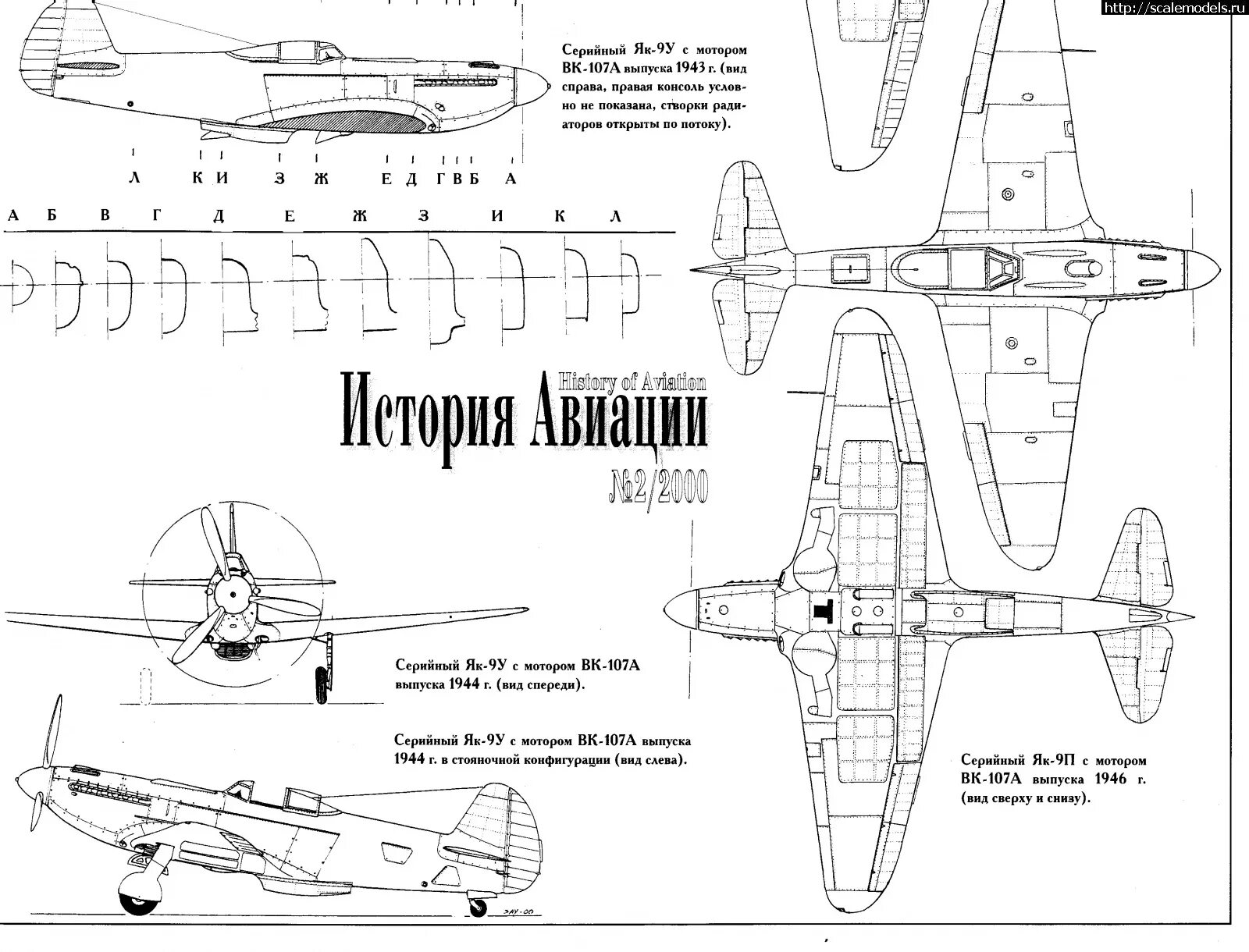 Я як истребитель мотор мой звенит. Журнал история авиации. Як 15 вид сверху сбоку спереди.