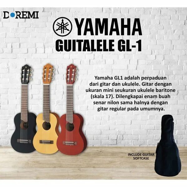Баритон гиталеле. Гиталеле yamaha. гиталеле и гитара отличия. гиталеле yamaha gl1 (черный).