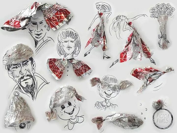 Рисунок с использованием предметов
