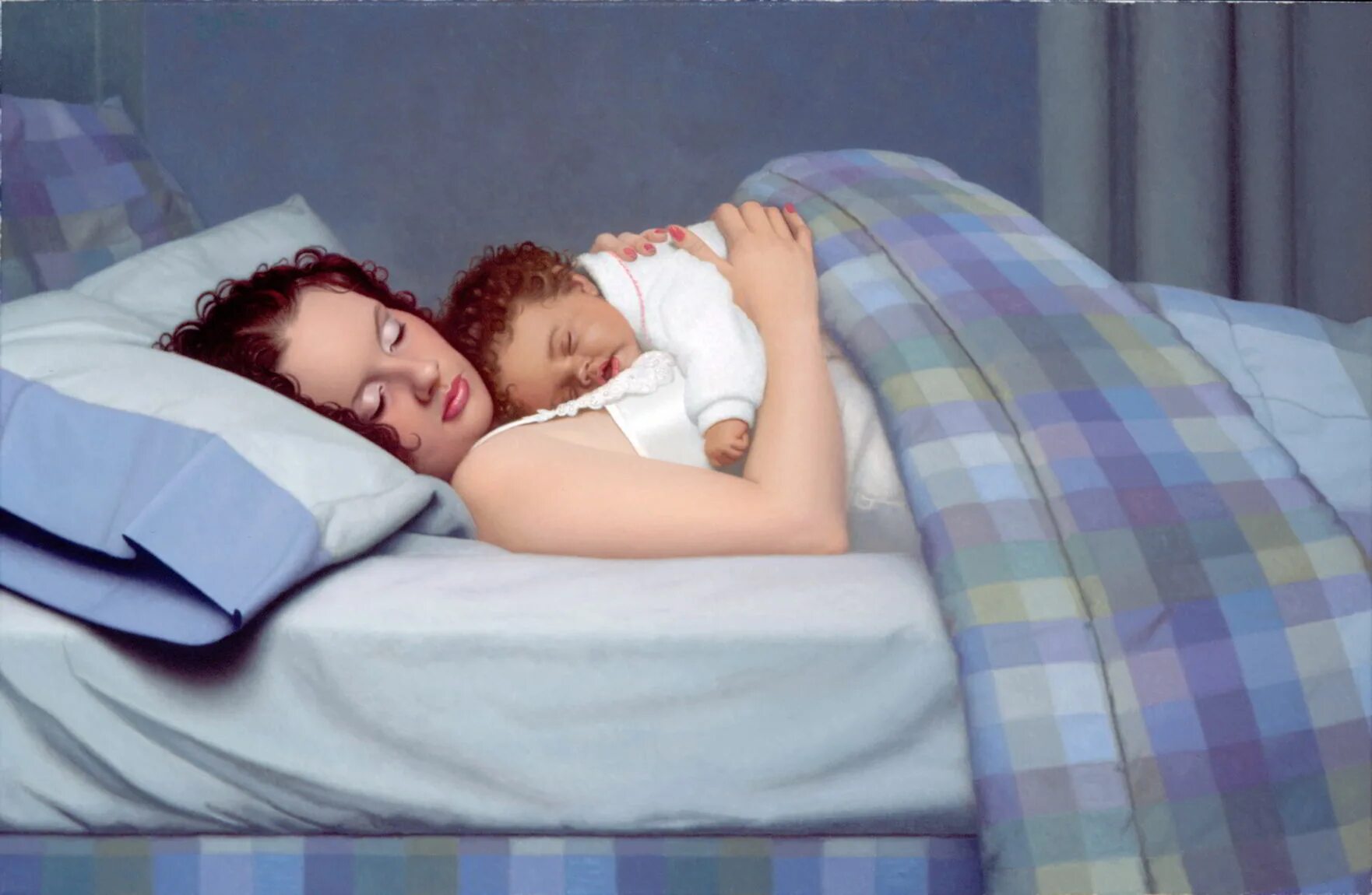 Сын пристроился спящей маме. Спящий ребенок. Кровать для детей. Спящий мальчик. Совместный сон.