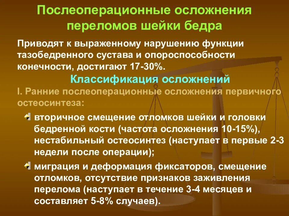 Осложнения перелома шейки бедра. Классификация осложнений переломов. Ранние осложнения переломов. Классификация послеоперационных осложнений. Возможное осложнение перелома