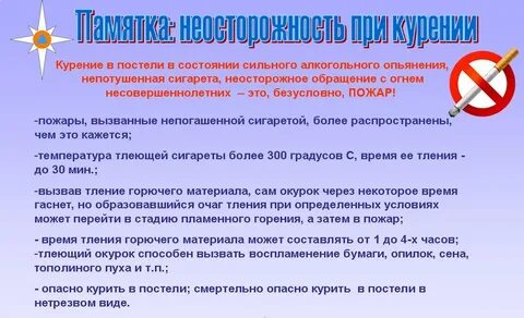 Возникновение пожаров вследствие употребления алкоголя и курения табака в ж...