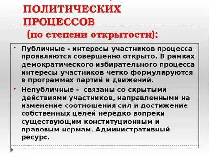Суть политического процесса