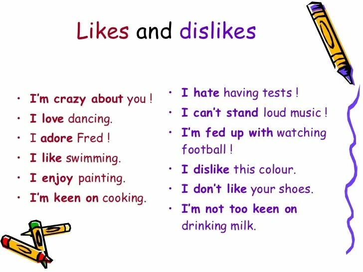 Were things like. Выражения likes and Dislikes. Фразы like and Dislike. Предложения likes and Dislikes. Likes and Dislikes на английском.