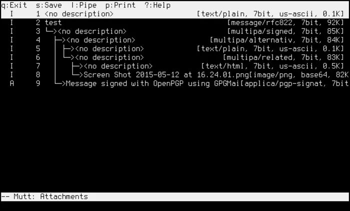 Mutt почтовый клиент. Mutt. K description