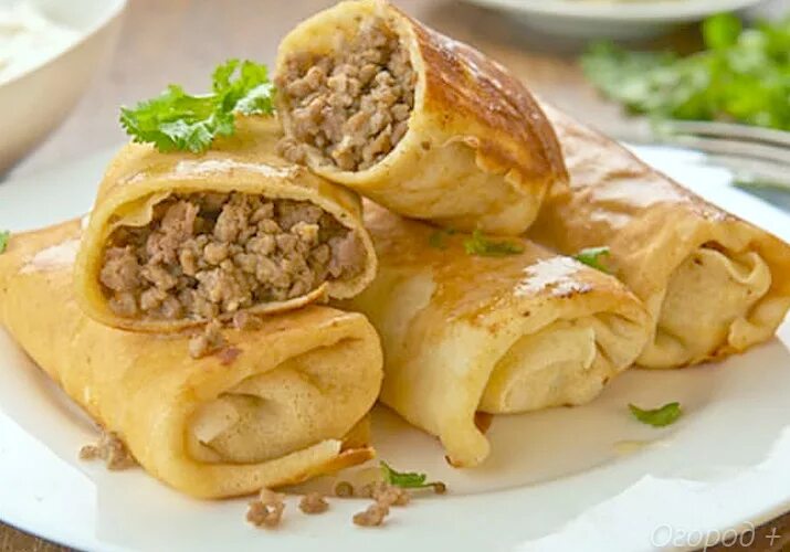 Блинчики фаршированные мясом рецепт с фото пошагово