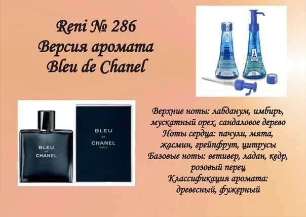 Рени р. Reni Blue de Chanel мужские. Reni Chanel bleu de Chanel. Духи Рени 286 номер. Ароматы Рени мужские Шанель.