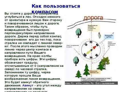 Правила ориентирования по компасу