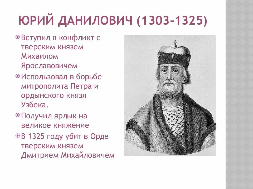 Деятельность князя юрия даниловича. Деятельность князя юрия даниловича