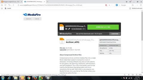 Ketiga Langsung Kehalaman MediaFire, Lalu Klik Download Lalu Tunggu Dan Sel...