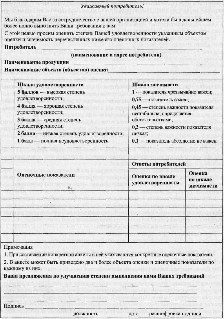 Анкета оценка качества работы. Анкета удовлетворенности потребителя. Анкета для оценки качества обслуживания