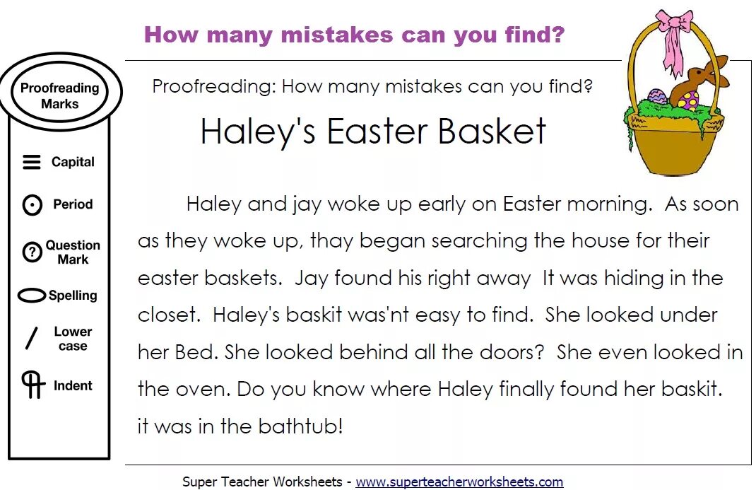 Задание find mistakes. Correct mistakes задания. Easter reading for Kids Worksheets. Easter Comprehension reading.