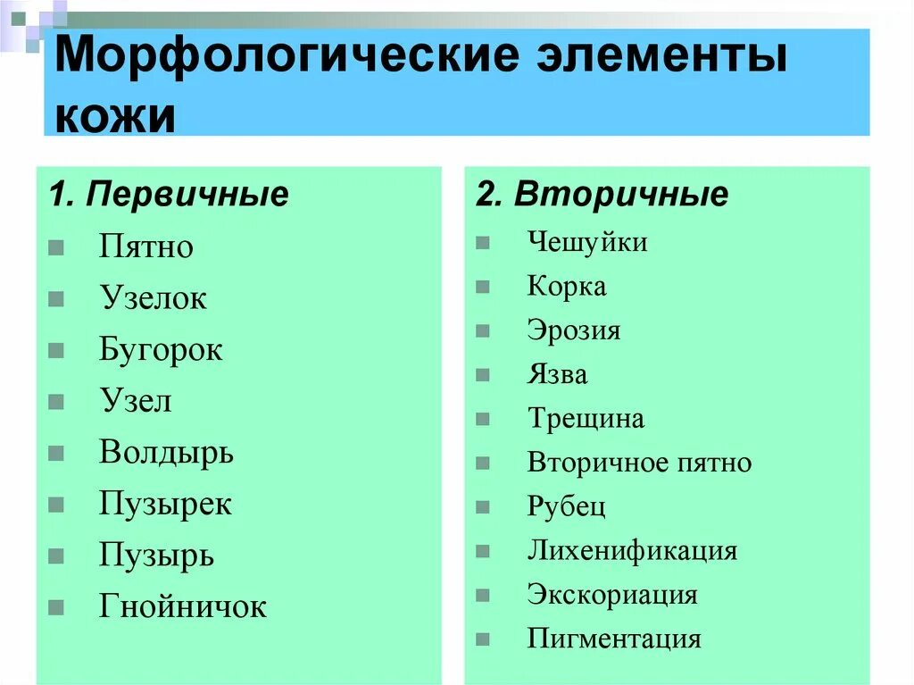 Первичные и вторичные поражения