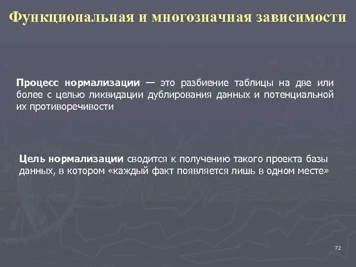 Процесс в зависимости от. Процесс нормализации. цель нормализации данных сводится к получению. укажите цели нормализации таблиц:. зависимое судопроизводство это.