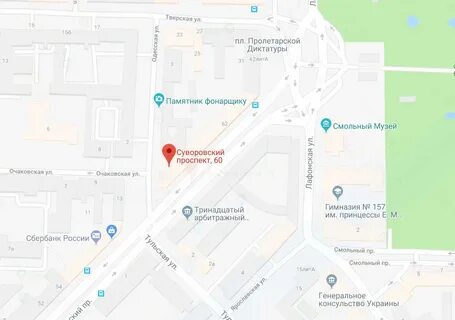 Российский проспект на картах