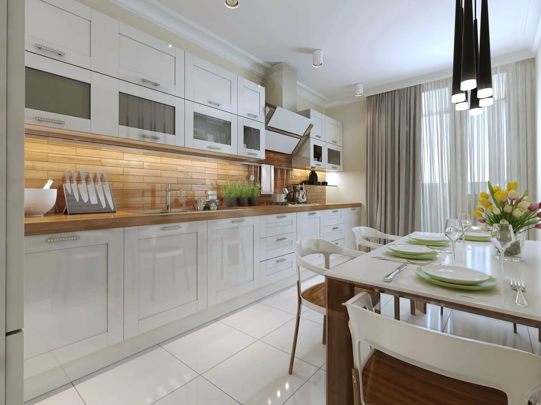 Белая кухня с деревянной столешницей интерьер. Кухня светлая современная. Белые кухни. Кухня в светлых тонах в современном стиле. Кухня белая с деревом.