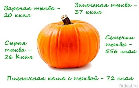 Сколько калорий в тыкве
