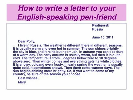 Letter writing in english