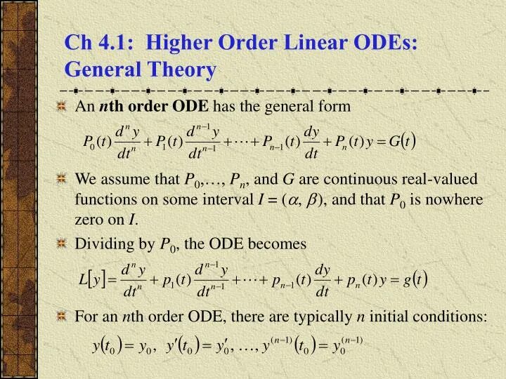 Linear order. Homogeneous linear systems of odes. non-homogeneous linear systems of odes. third-order ode.