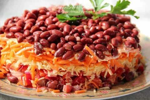 Салат с красной фасолью и морковью
