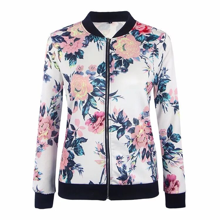 Floral Printed Bomber Jacket, White, women's Fashion, Tops, Jackets & Coats. Outwear collection Terranova бомбер. Куртка с цветочным принтом. Куртка с цветами женская.