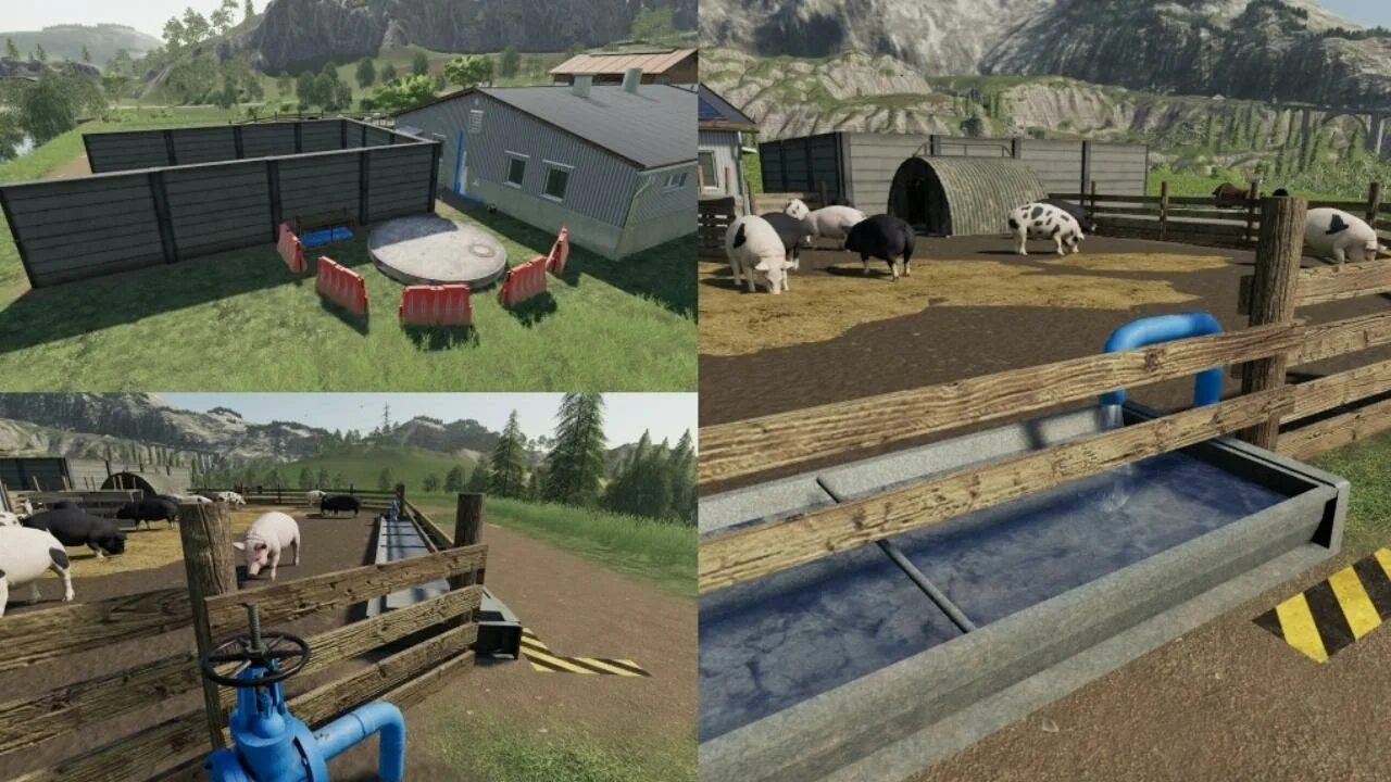 Мод на животных фермы. ФС 19 animal Pen Extension. Farming Simulator 19 ферма коров. Кормушка для коров ФС 17. Загоны для животных для ФС 19.