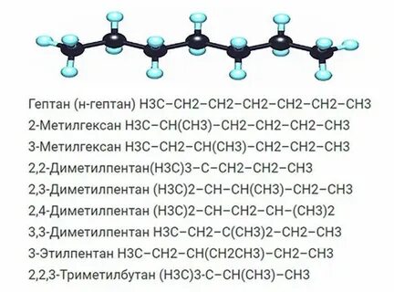 Изомеры гептана структурные формулы