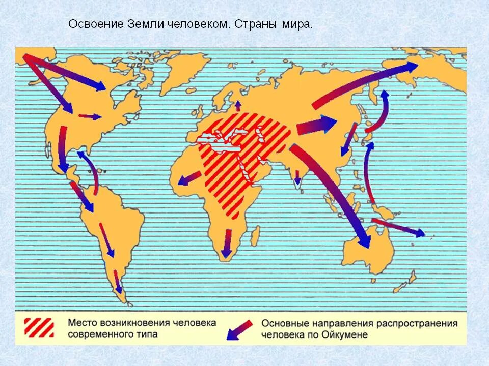 Как происходило освоение земли человеком. Карта заселения земли человеком. расселение населения мира. освоение земли человеком. расселение человека по земле.