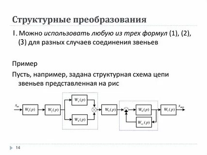 Правила преобразования структурных схем