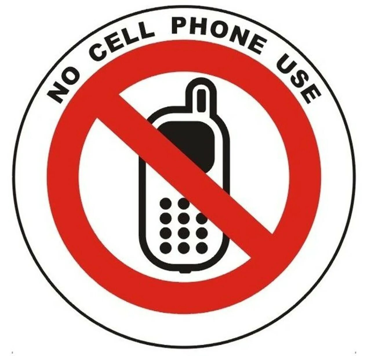 No Cell Phone. No Cell Phone use. No Phone Zone. No Phone sign.