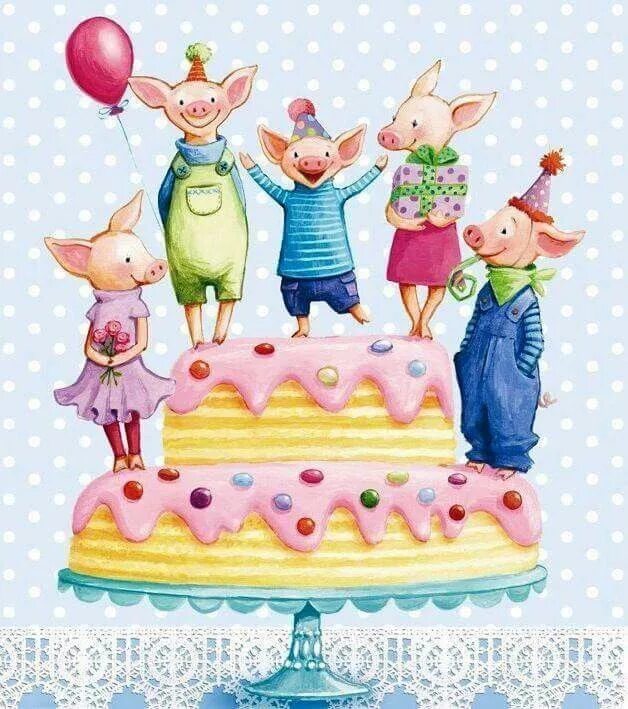 Днем рождения свинка. С днем рождения хрюшка. С днем рождения Свинка. С днём рождения с поросёнкои. Открытки с днём рождения с поросенком.