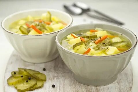 Суп с курицей соленым огурцом