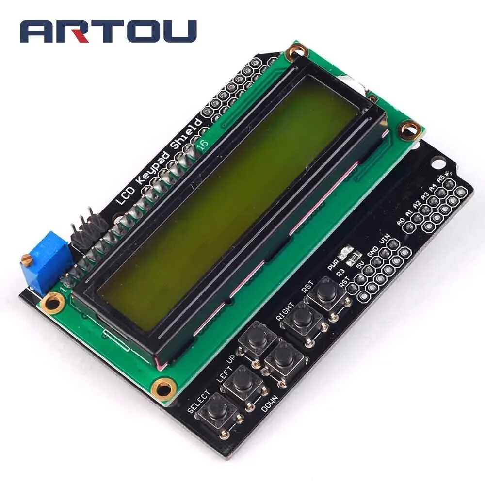 Lcd 1602 rus all. Lcd keypad shield 1602. lcd 16x2 keypad shield. жк дисплей 1602. lcd keypad shield 1602 проекты.