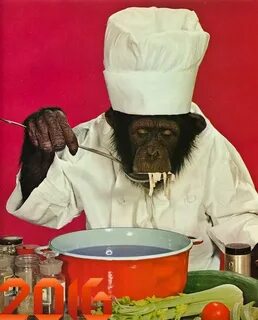 В обоих домах прекрасный шимпанзе вкусная салями